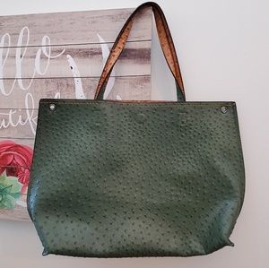 Faux ostrich embossed tote